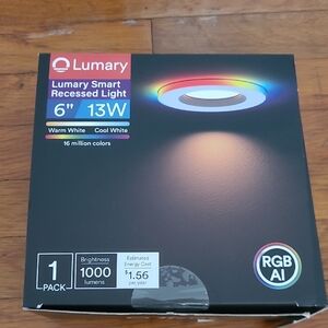 Smart Recessed Light 6" 13W - RGB White (Black Box)